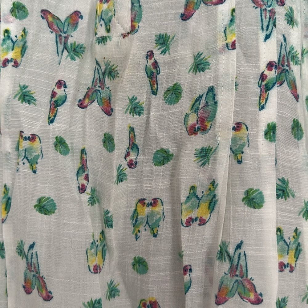 lightweight Parrot Tropical Print 3/4 Sleeve Blouse P2P 27in - Picture 6 of 6